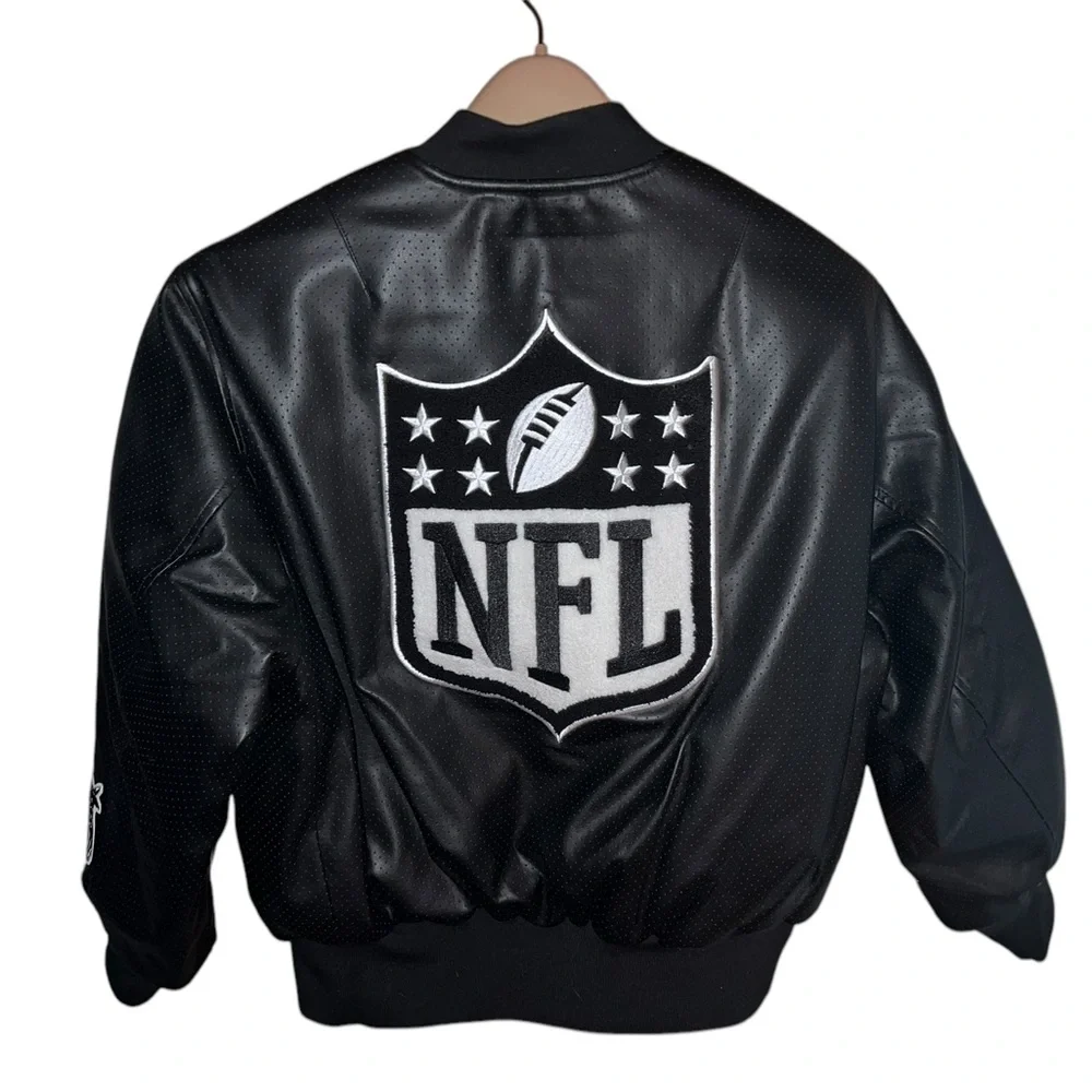 New Jeff Hamilton black NFL Reverse bomber Jacket + garment bag mens XL EAGLES - Picture 3 of 15